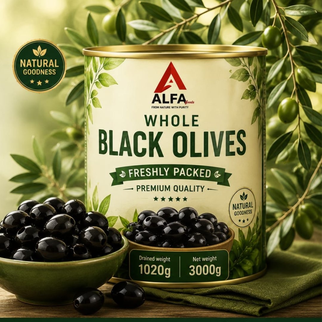 Premium Whole Black Olives